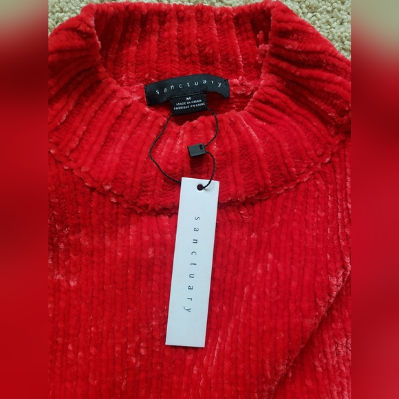 Sanctuary BRAND NEW, tags still on, red chenille sweater - Picture 3 of 5